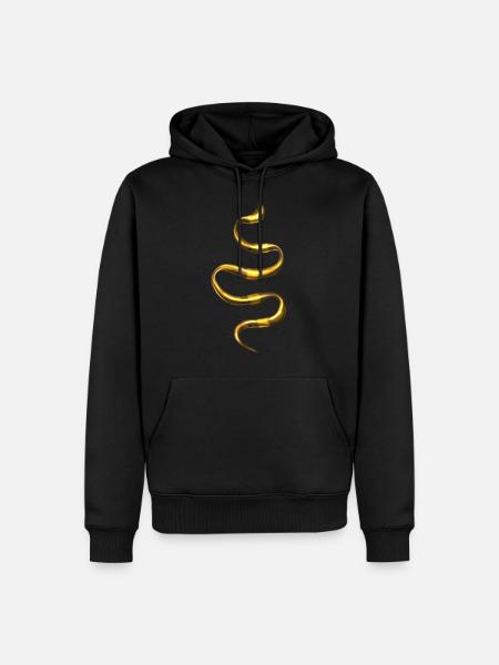 Goldene Schlange Schmuck - Männer Premium Bio Hoodie - Schwarz