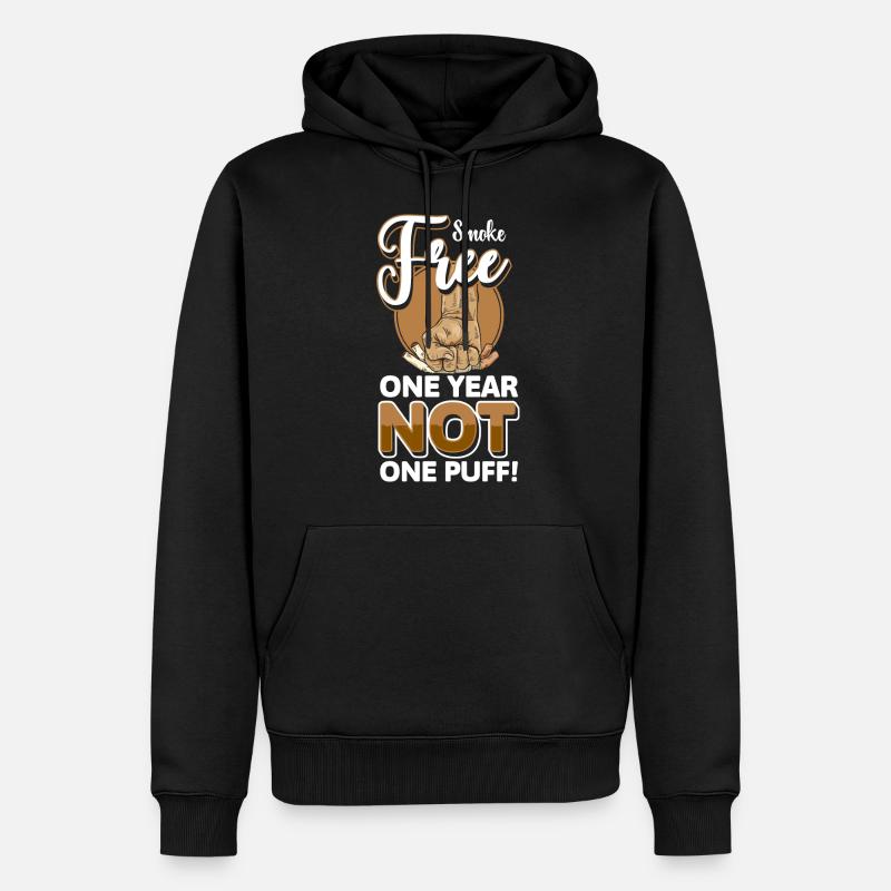 Nikotin Disziplin Sucht - Männer Premium Bio Hoodie - Schwarz