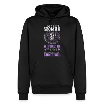 Lion Astrologie Naissance Lion - Sweat à capuche Premium bio Homme - noir - Devant - Nico (187cm)