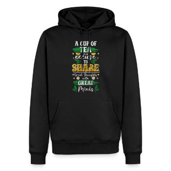 Teetrinker Gemütlich Getränk - Männer Premium Bio Hoodie - Schwarz - Vorne - Nico (187cm)