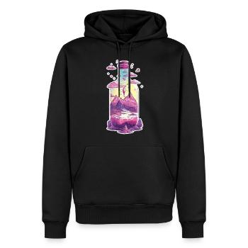 World in a Bottle - Männer Premium Bio Hoodie - Schwarz - Vorne - Nico (187cm)