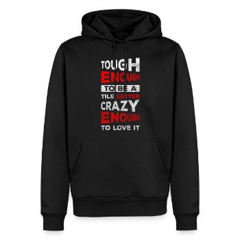 Bodenleger Fliesen Meister Bauwesen - Männer Premium Bio Hoodie - Schwarz - Vorne - Nico (187cm)