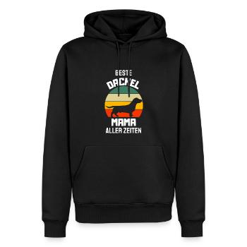 Retro Dackel Mama - Männer Premium Bio Hoodie - Schwarz - Vorne - Nico (187cm)