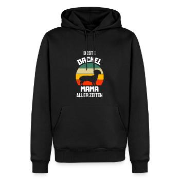 Hunde Mama Retro Hundeliebhaber Muttertag Dackel - Männer Premium Bio Hoodie - Schwarz - Vorne - Nico (187cm)