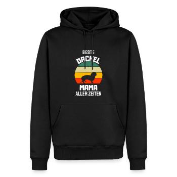 Beste Hunde Mama Hundeliebhaber Retro Dackel - Männer Premium Bio Hoodie - Schwarz - Vorne - Nico (187cm)