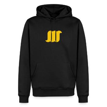 TripleSSS - Sweat à capuche Premium bio Homme - noir - Devant - Nico (187cm)