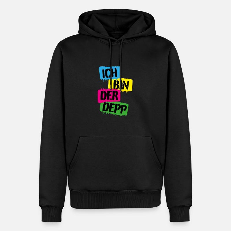 Ich bin der Depp - Männer Premium Bio Hoodie - Schwarz