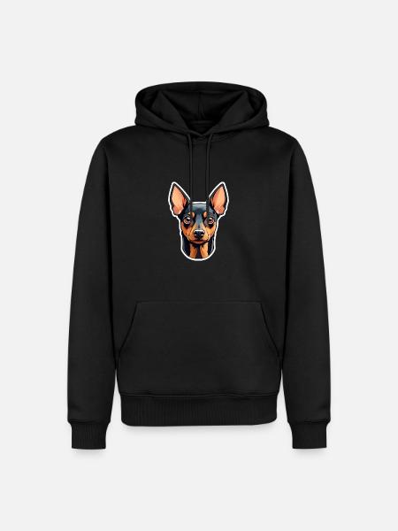 MINPIN: Zwergpinscher - Männer Premium Bio Hoodie - Schwarz