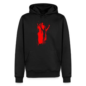 Coureur de relais - Sweat à capuche Premium bio Homme - noir - Devant - Nico (187cm)