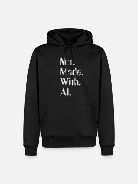 Not.Made.With.AI. - Chrome - Men’s Premium Organic Hoodie - black