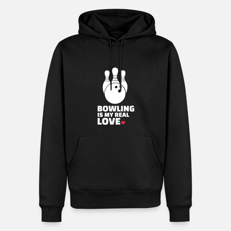 J’adore le bowling élégant - Sweat à capuche Premium bio Homme - noir