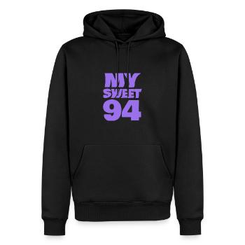 Age 94 - Men’s Premium Organic Hoodie - black - Front - Nico (187cm)