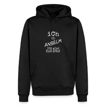 Cadeau pour Anselme - Sweat à capuche Premium bio Homme - noir - Devant - Nico (187cm)