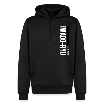 Karaté Wado Ryu Kanji Art Martial Japon - Sweat à capuche Premium bio Homme - noir - Devant - Nico (187cm)