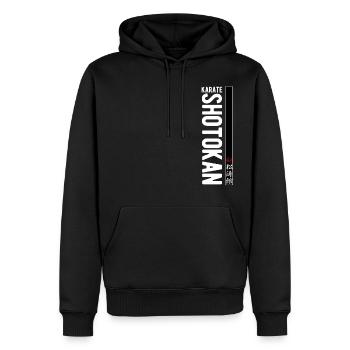 Karaté Shotokan Kanji Art Martial Japon - Sweat à capuche Premium bio Homme - noir - Devant - Nico (187cm)
