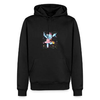 Einhorn mittelfinger witzig geschenkidee - Männer Premium Bio Hoodie - Schwarz - Vorne - Nico (187cm)