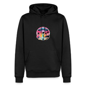 Begegnung mit Außerirdischen im Sommerurlaub. - Männer Premium Bio Hoodie - Schwarz - Vorne - Nico (187cm)
