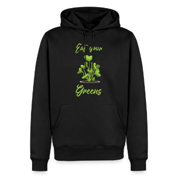 Eat Your Greens Farmer Gardener Microgreen Grower - Männer Premium Bio Hoodie - Schwarz - Vorne - Nico (187cm)