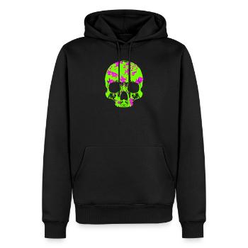 Crâne impressionnant - Sweat à capuche Premium bio Homme - noir - Devant - Nico (187cm)