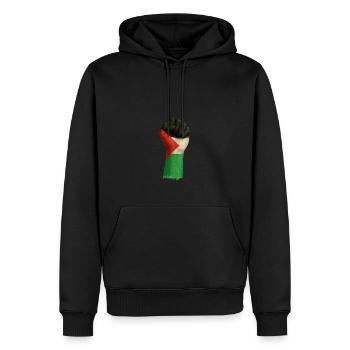Faust stehen – Stolz - Männer Premium Bio Hoodie - Schwarz - Vorne - Nico (187cm)
