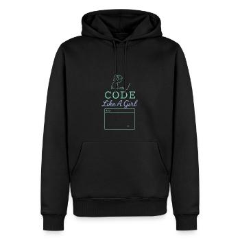 Code Like A Girl - Männer Premium Bio Hoodie - Schwarz - Vorne - Nico (187cm)