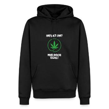 Inflation? Mir doch egal - Männer Premium Bio Hoodie - Schwarz - Vorne - Nico (187cm)