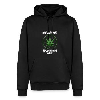 Inflation? Rauch ich weg - Männer Premium Bio Hoodie - Schwarz - Vorne - Nico (187cm)