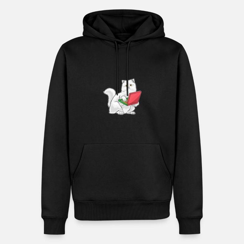 Pizza Chat Persan - Sweat à capuche Premium bio Homme - noir
