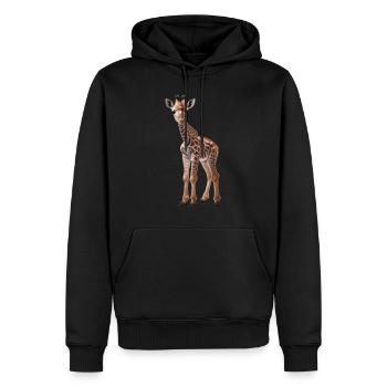 Giraffe - Giraffen Baby - Coole Kinder Giraffe - Männer Premium Bio Hoodie - Schwarz - Vorne - Nico (187cm)
