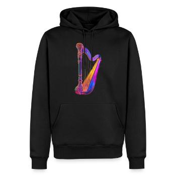 Harfe - Männer Premium Bio Hoodie - Schwarz - Vorne - Nico (187cm)