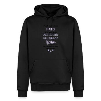 Bester Trainer Shirt - Männer Premium Bio Hoodie - Schwarz - Vorne - Nico (187cm)