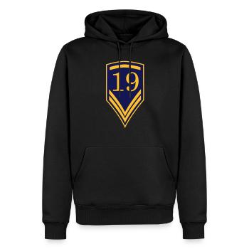 Cadeau pour le 19e anniversaire - 19 ans - Sweat à capuche Premium bio Homme - noir - Devant - Nico (187cm)