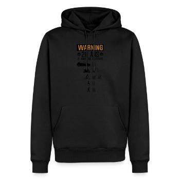 20 ans anniversaire permis conduire accident - Sweat à capuche Premium bio Homme - noir - Devant - Nico (187cm)