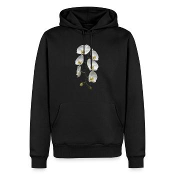 Orchidee - Männer Premium Bio Hoodie - Schwarz - Vorne - Nico (187cm)