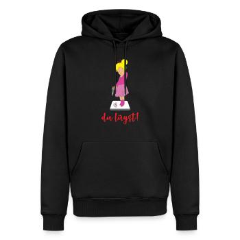 Du lügst Waage lustiges Motiv Mädchen Geschenkidee - Männer Premium Bio Hoodie - Schwarz - Vorne - Nico (187cm)