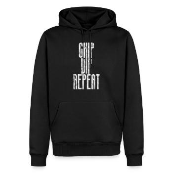 Chip Dip Repeat 4 - Männer Premium Bio Hoodie - Schwarz - Vorne - Nico (187cm)