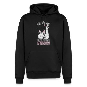Mir reichts ich geh zu meinen Kaninchen Hasen Gesc - Männer Premium Bio Hoodie - Schwarz - Vorne - Nico (187cm)