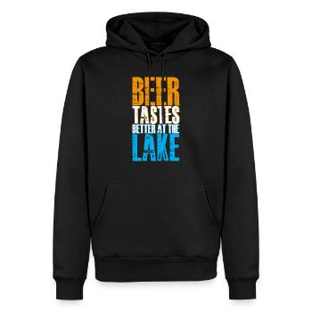 Beer Tastes Better At The Lake 3 - Männer Premium Bio Hoodie - Schwarz - Vorne - Nico (187cm)