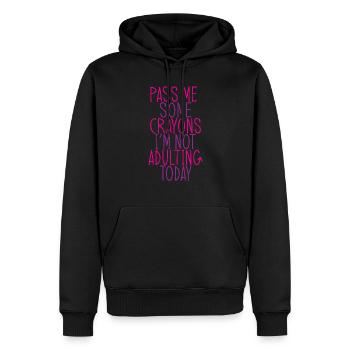 Passez-moi quelques crayons, je ne suis pas adulte aujourd’hui 2 - Sweat à capuche Premium bio Homme - noir - Devant - Nico (187cm)