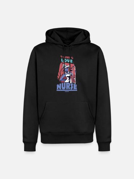 Live Love Nurse - Men’s Premium Organic Hoodie - black