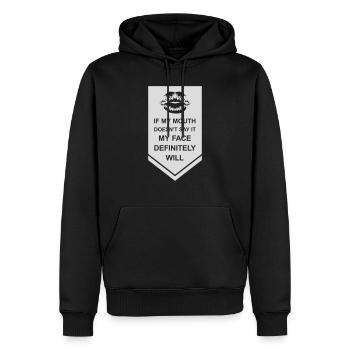 Mon visage le fera certainement - Sweat à capuche Premium bio Homme - noir - Devant - Nico (187cm)