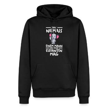 Dickhäuter Rüsseltier Elefant - Männer Premium Bio Hoodie - Schwarz - Vorne - Nico (187cm)