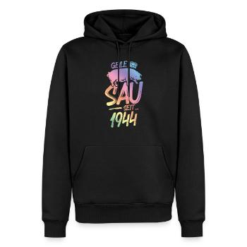1944 Geile Sau - Männer Premium Bio Hoodie - Schwarz - Vorne - Nico (187cm)