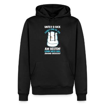 Unter Druck Funktioniere Ich Am Besten - Männer Premium Bio Hoodie - Schwarz - Vorne - Nico (187cm)