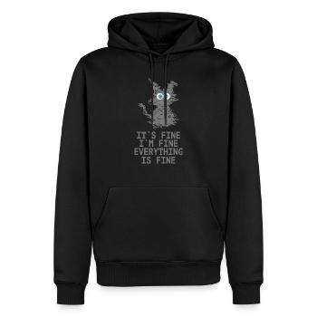 Lusitge Katze lustiger Spruch - Männer Premium Bio Hoodie - Schwarz - Vorne - Nico (187cm)