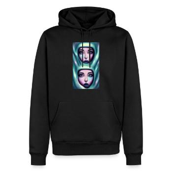 Space Sisters Twins - Männer Premium Bio Hoodie - Schwarz - Vorne - Nico (187cm)