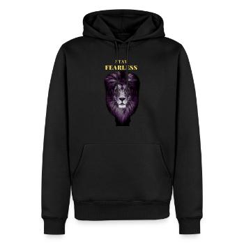 Stay Fearless Leo - Fearless Lion - Lion - Sweat à capuche Premium bio Homme - noir - Devant - Nico (187cm)