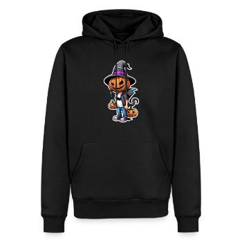 Halloween - Kürbis Hexenhut Manga - Männer Premium Bio Hoodie - Schwarz - Vorne - Nico (187cm)