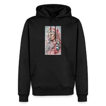 woman dressed christmas - Men’s Premium Organic Hoodie - black - Front - Nico (187cm)
