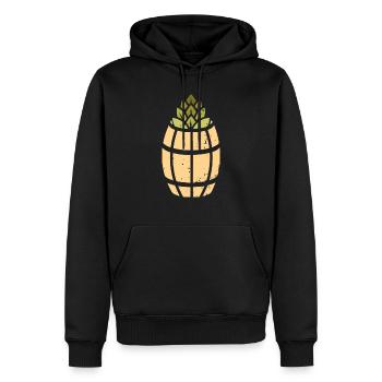 Logo de l’ananas - Sweat à capuche Premium bio Homme - noir - Devant - Nico (187cm)